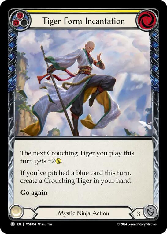 Tiger Form Incantation (Yellow) [MST064] (Part the Mistveil)  Rainbow Foil