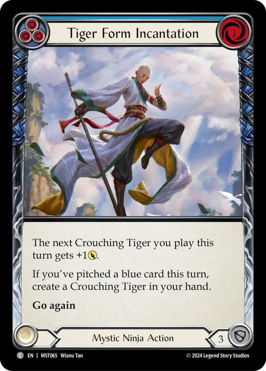 Tiger Form Incantation (Blue) [MST065] (Part the Mistveil)  Rainbow Foil