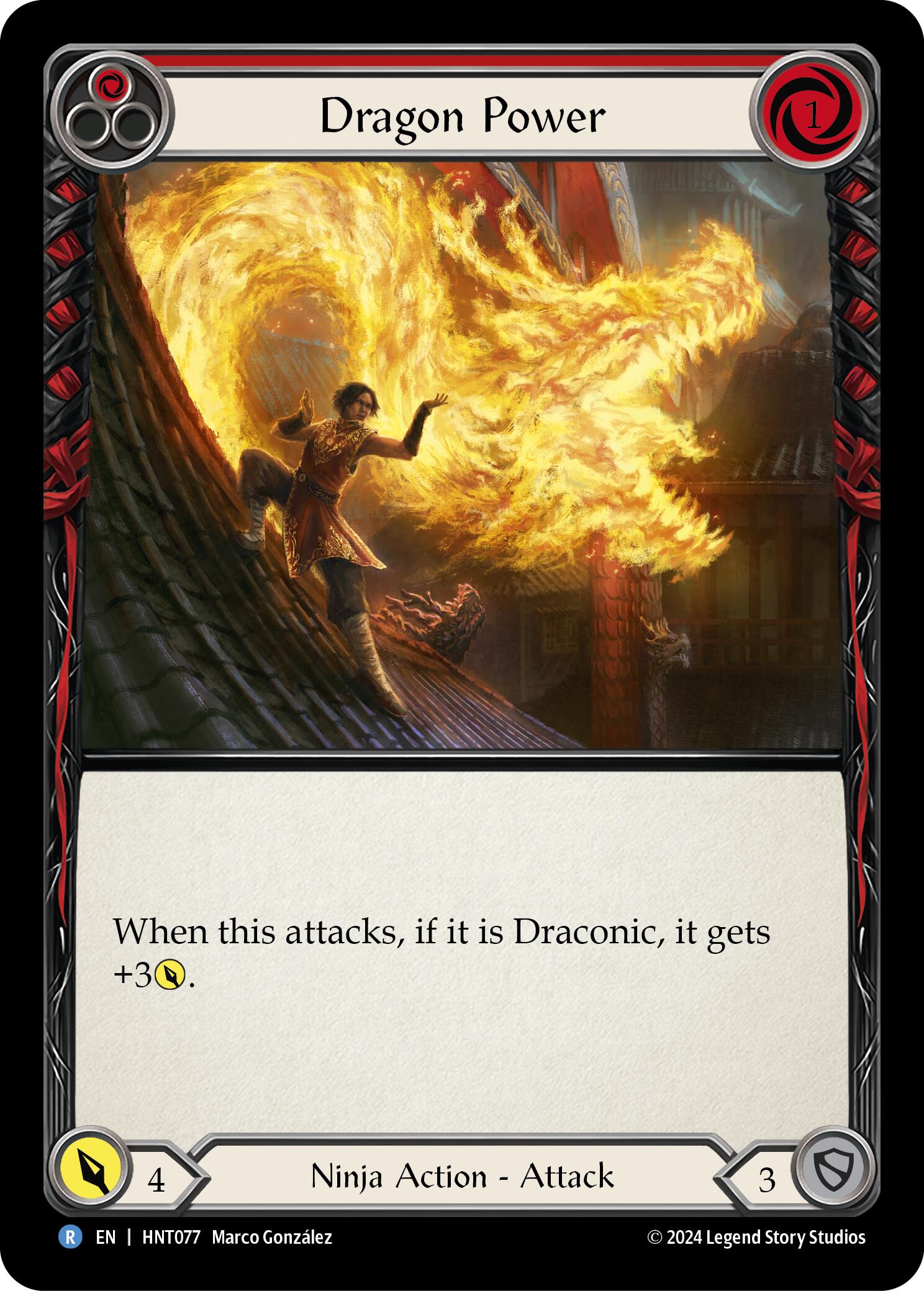 Dragon Power (Red) [HNT077] (The Hunted)  Rainbow Foil