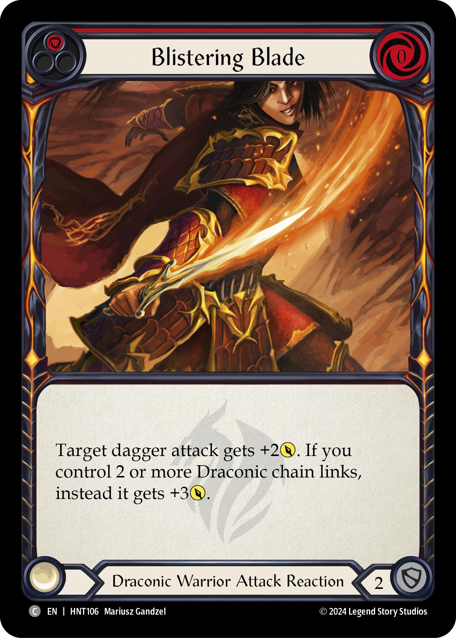 Blistering Blade (Red) [HNT106] (The Hunted)  Rainbow Foil