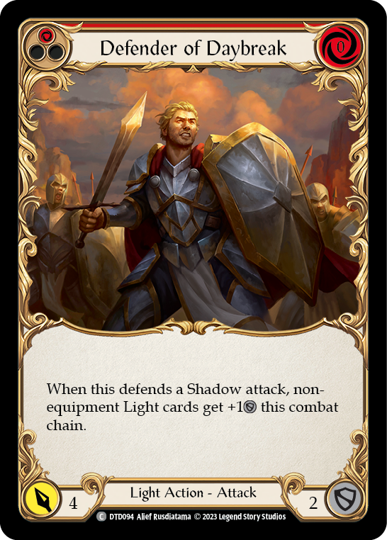 Defender of Daybreak (Red) [DTD094] (Dusk Till Dawn)  Rainbow Foil