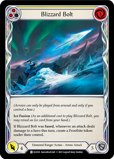 Blizzard Bolt (Yellow) [ELE045] (Tales of Aria)  1st Edition Rainbow Foil