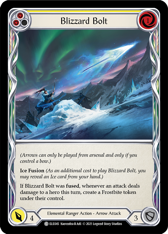 Blizzard Bolt (Yellow) [ELE045] (Tales of Aria)  1st Edition Normal