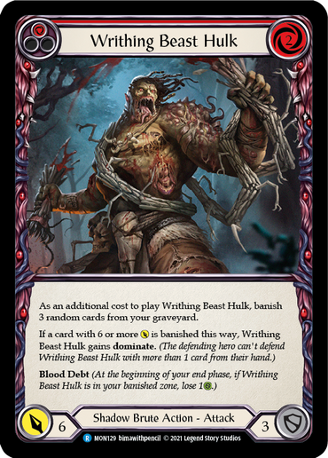 Writhing Beast Hulk (Red) [MON129] (Monarch)  1st Edition Normal