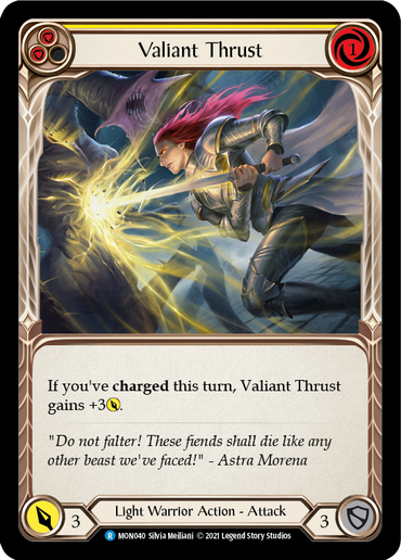 Valiant Thrust (Yellow) [MON040] (Monarch)  1st Edition Normal