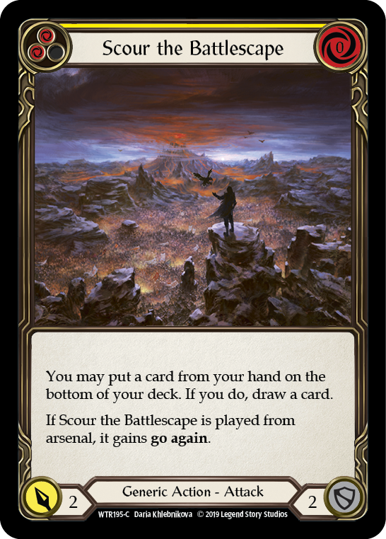 Scour the Battlescape (Yellow) [WTR195-C] (Welcome to Rathe)  Alpha Print Rainbow Foil