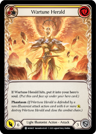 Wartune Herald (Yellow) [MON027-RF] (Monarch)  1st Edition Rainbow Foil