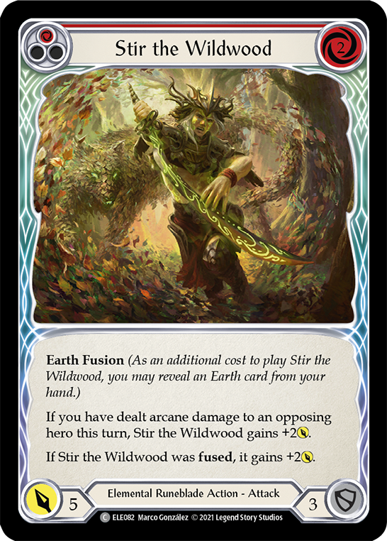 Stir the Wildwood (Red) [ELE082] (Tales of Aria)  1st Edition Rainbow Foil