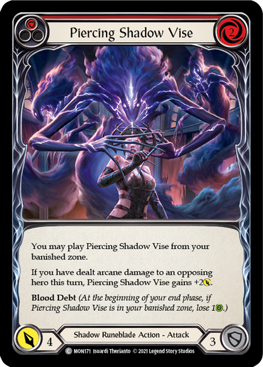 Piercing Shadow Vise (Red) [MON171-RF] (Monarch)  1st Edition Rainbow Foil