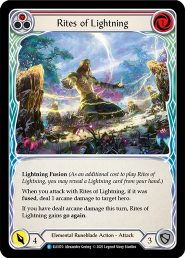 Rites of Lightning (Red) [ELE070] (Tales of Aria)  1st Edition Rainbow Foil